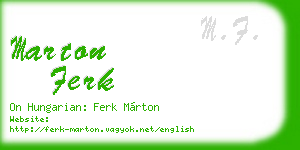marton ferk business card