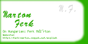 marton ferk business card